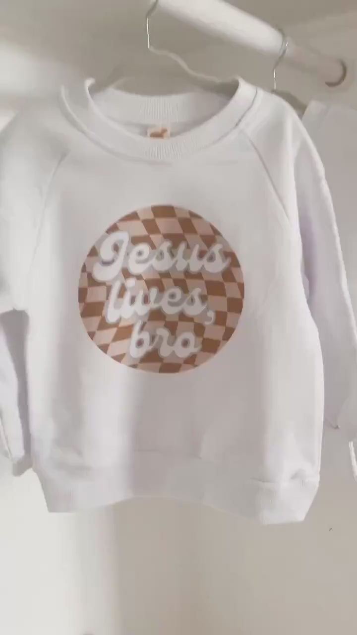 Easter Baby Outfit, Jesus Lives, Baby's first Easter, Baby Sweatshirt, Sweatshirt Romper, Baby Sweatshirt, Gender Neutral, Retro, Groovy