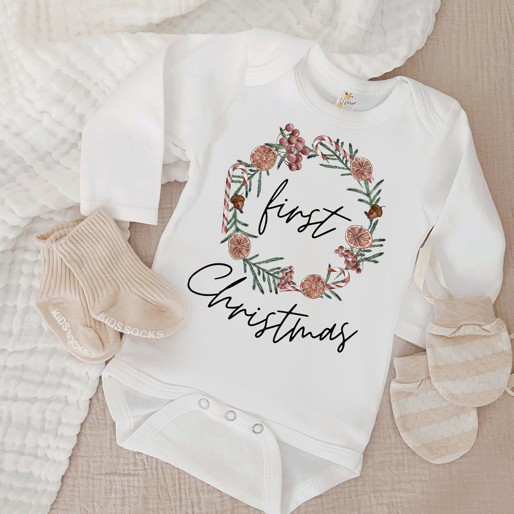 first christmas gift, first christmas bodysuit, baby gift christmas, christmas baby bodysuit 