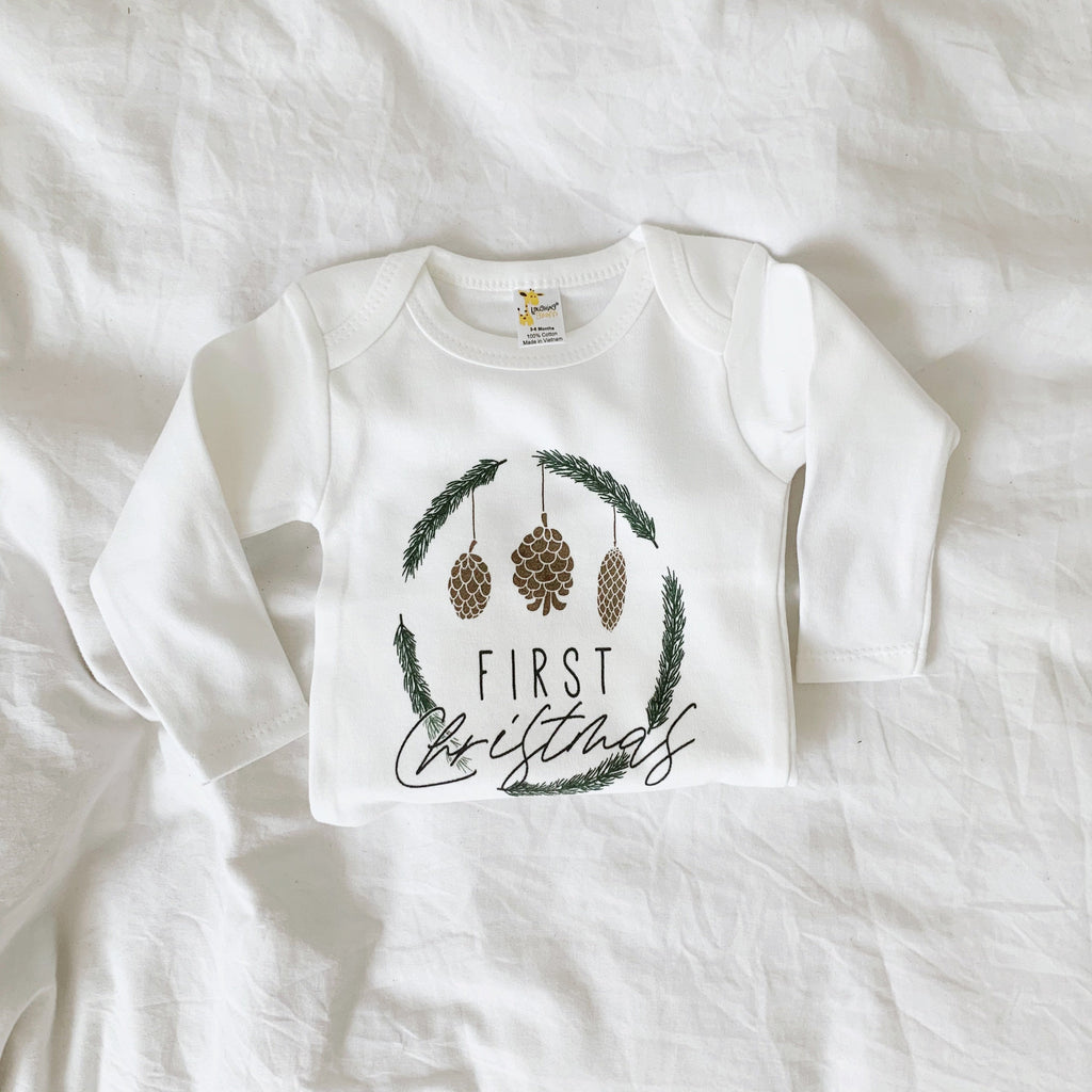 Baby's First Christmas,  Baby Bodysuit, Baby Christmas Shirt, Christmas Baby, First Christmas, Gender Neutral, Baby Christmas Outfit