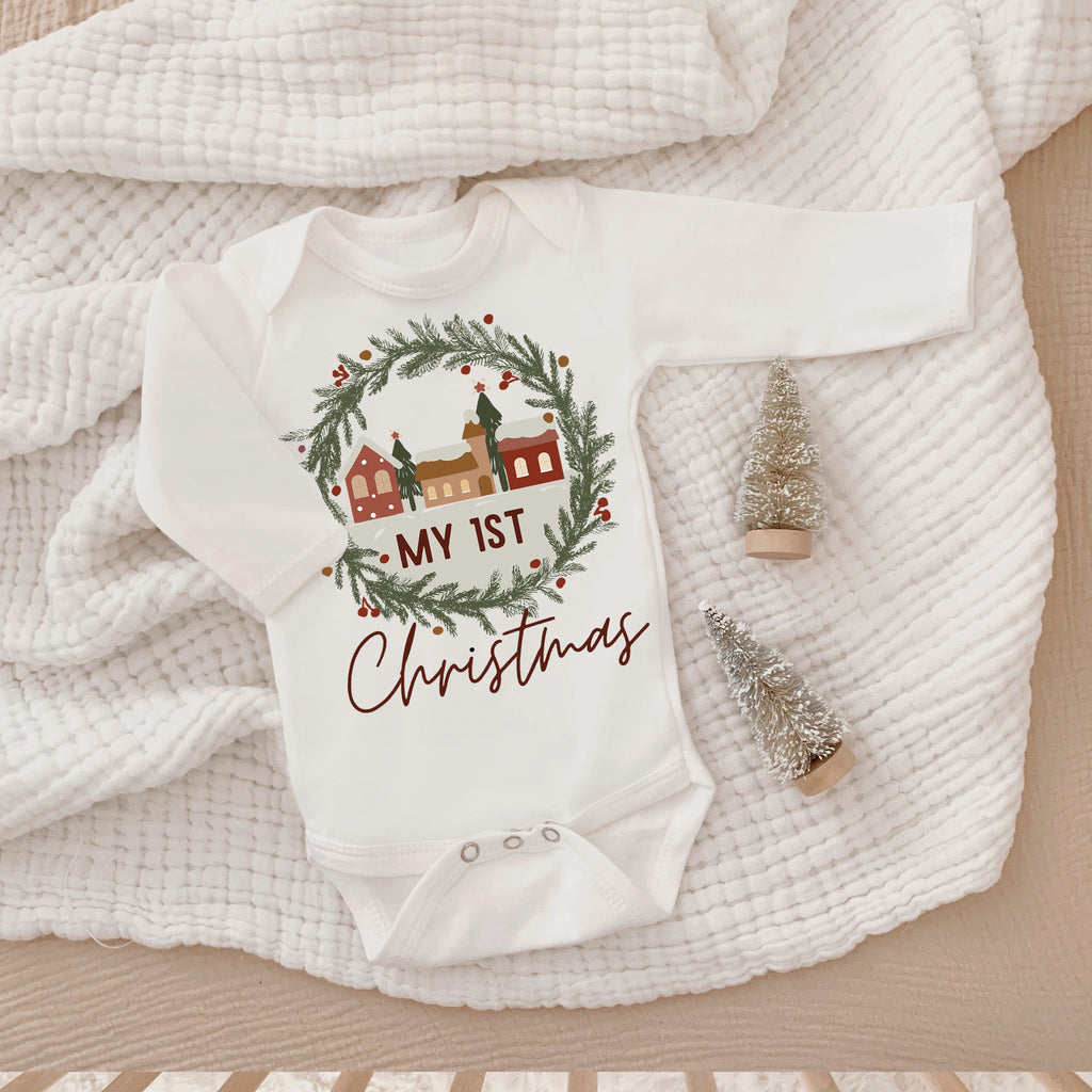 First Christmas Baby Pajamas, Baby First Christmas, Baby Christmas Shirt, First Christmas Baby Outfit, Baby Holiday Outift