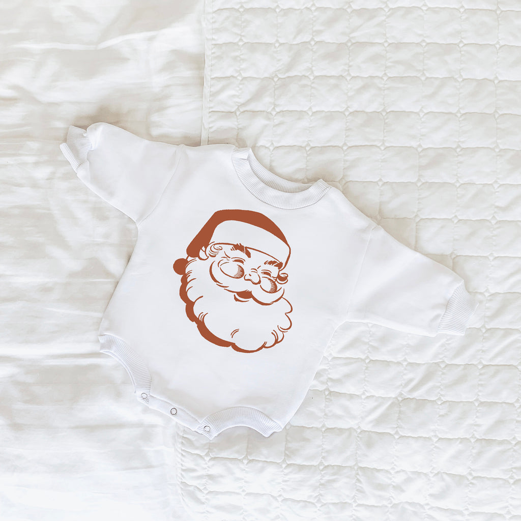 First Christmas Baby Outfit, Baby First Christmas, Santa Romper, Baby Sweatshirt Romper, Baby Holiday Outfit, Bubble romper