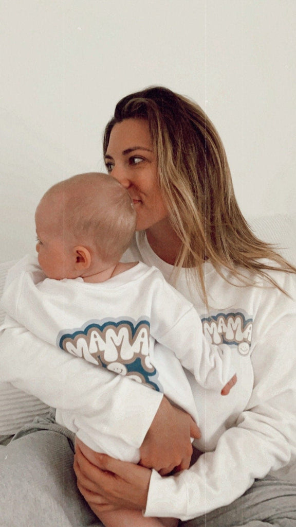 Mommy and Me Sweatshirt Set, Mother's Day Gift, Mama's Bub, Mama Sweatshirt, Bubs, Neutral, Matching Shirt Set, Baby Romper Sweatshirt