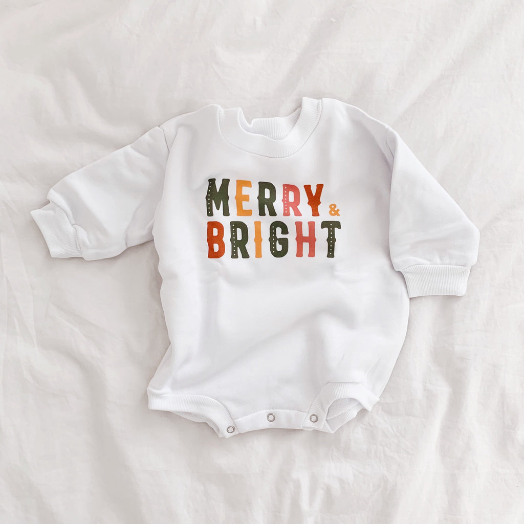 Christmas Baby Outfit, Baby First Christmas, Santa Romper, Baby Sweatshirt Romper, Baby Holiday Outfit, Bubble romper, Merry Christmas
