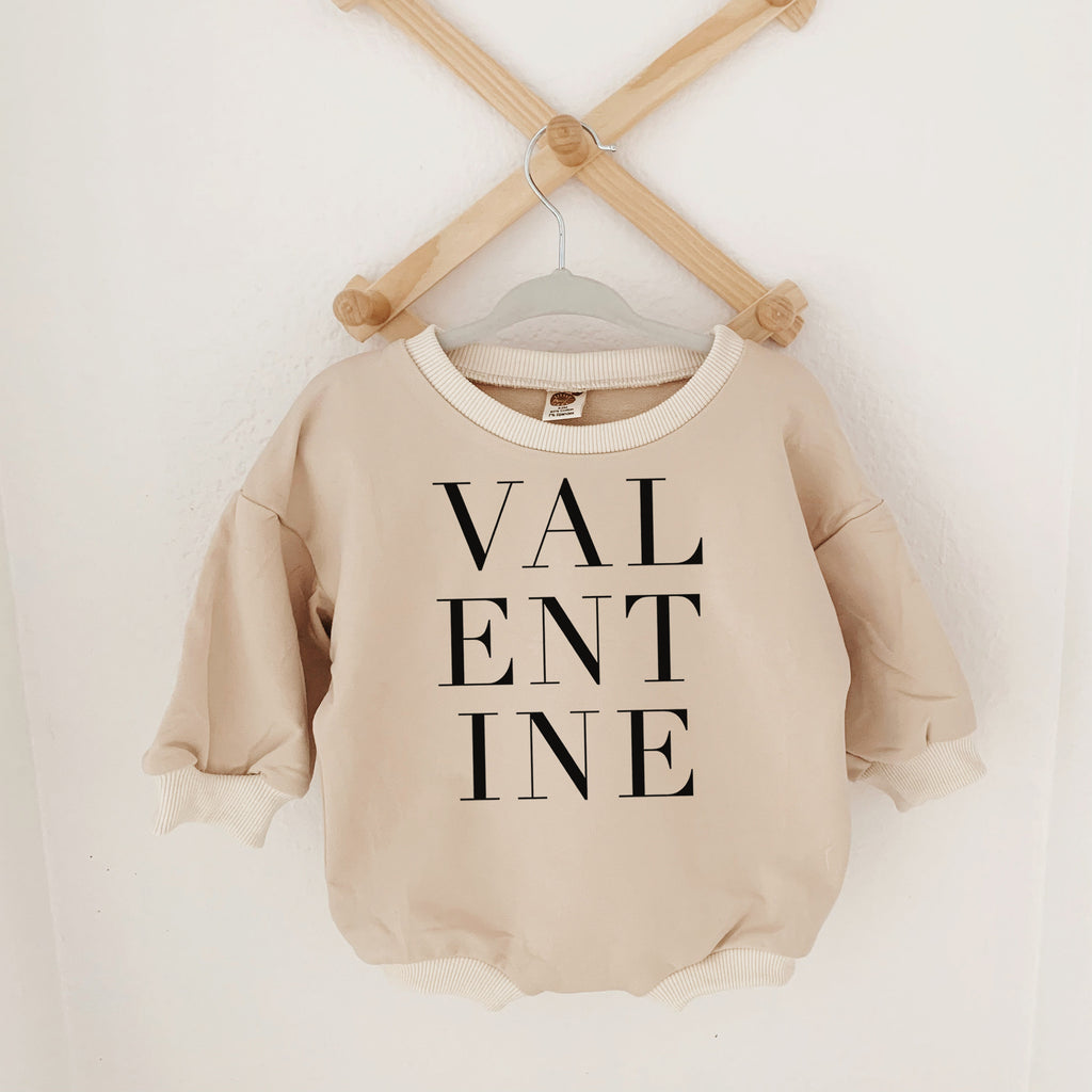 Valentine's baby outfit, Valentine's Day, Baby Valentine's Day baby sweatshirt Unisex, Bubble Romper, Valentine, Cream monochrome Valentine