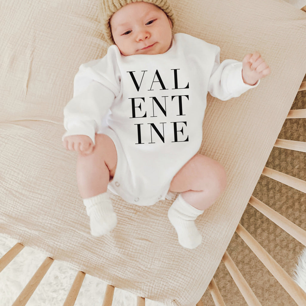 Valentine's baby outfit, Valentine's Day, Baby Valentine's Day baby sweatshirt Unisex, Bubble Romper, Valentine, Cream monochrome Valentine