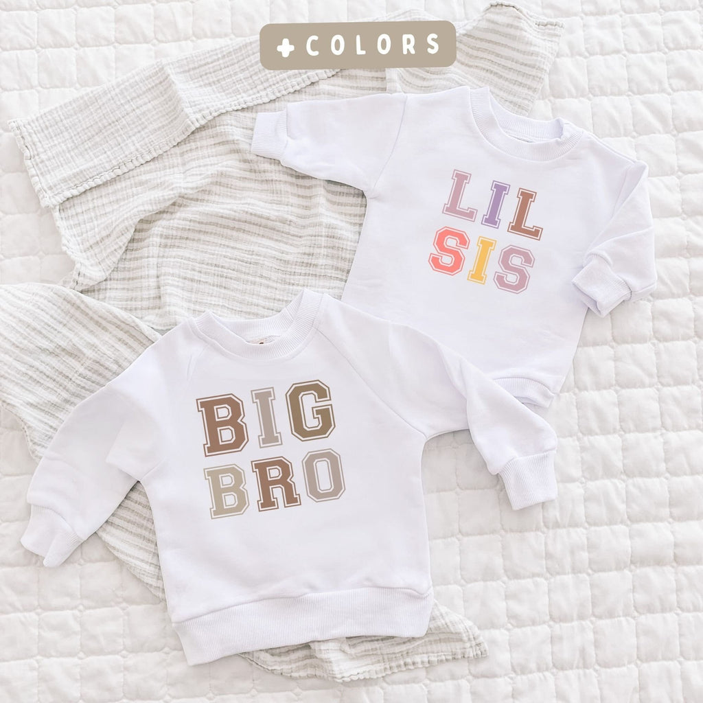 Neutral Baby Romper, Sibling Sweatshirts, Big Sis, Big Bro, Lil Sis, Lil Bro, Matching Sibling Sweatshirts, Neutral Toddler Sweatshirt