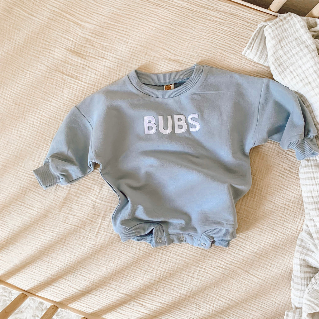 Oversized Neutral Baby Romper, Bubble Romper, Letter Baby Sweatshirt, Baby Sweatshirt, Neutral baby Sweatshirt Romper, Custom Baby Romper