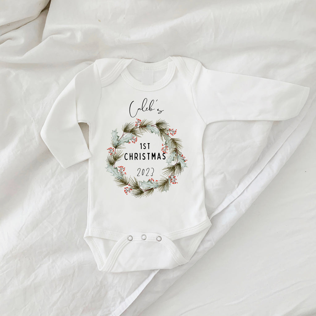 SPECIAL PRICING 0-3 month size, First Christmas Baby , Baby First Christmas, Baby Christmas Shirt, First Christmas Baby Outfit, Custom Name