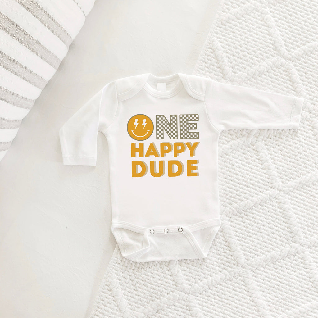 One Happy Dude, Happy One, Sweatshirt Romper, Hipster, Neutral, First Birthday Outfit, Smile Birthday, Smile Birthday Romper, One Happy Dude