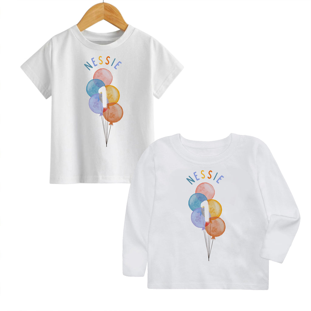 First Birthday Sweatshirt Romper, Birthday Balloon Shirt, Balloon Romper, 1st Birthday Outfit, Rainbow Birthday Romper, Rainbow Balloons