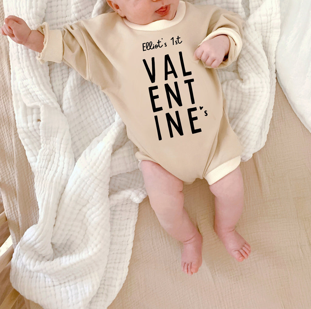 Valentine's baby outfit, Valentine's Day, Baby Valentine's Day baby sweatshirt Unisex, Bubble Romper, Valentine, Name, Custom Valentine