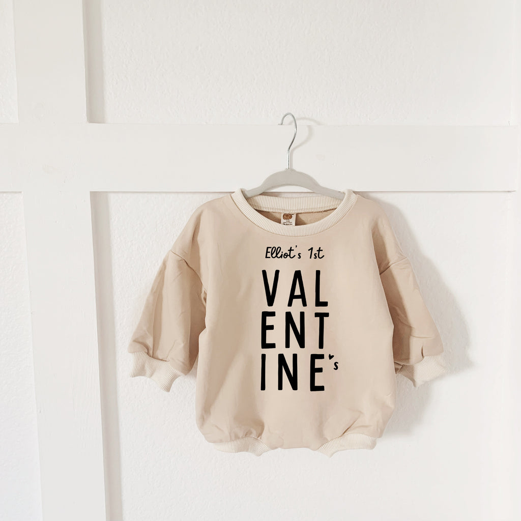 Valentine's baby outfit, Valentine's Day, Baby Valentine's Day baby sweatshirt Unisex, Bubble Romper, Valentine, Name, Custom Valentine